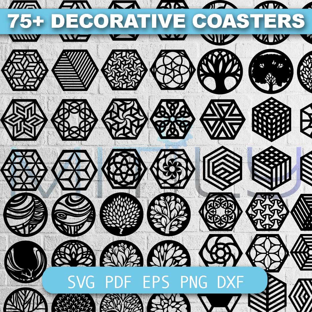 75 DXF Files Metal Coaster Grill Mitily DXF